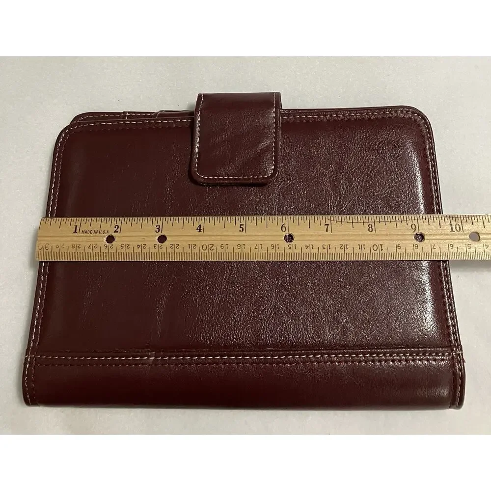 Franklin Covey Leather 7-Ring Notebook Planner Organizer Needs Fillers Burgundy